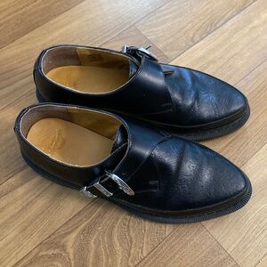 Dr. Martens Martel Goth Monk Strap Creeper Sz 8M 9L Embossed Black Leather Rare